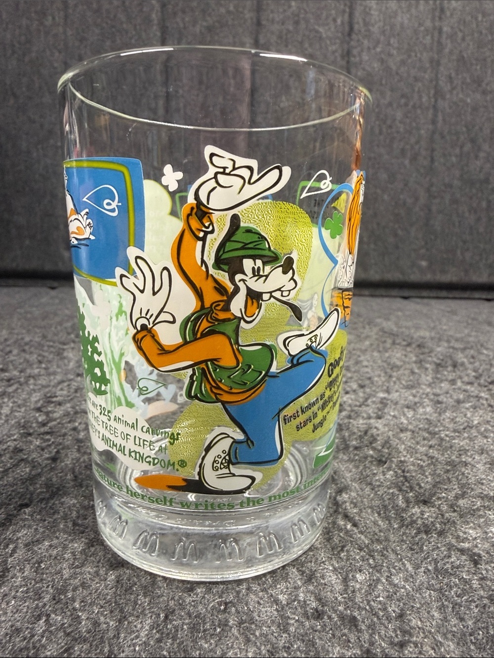 Disney France Goofy Glass with Orange, Green & Blue Graphics McDonald’s